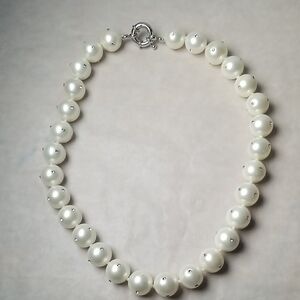 Large Studded Faux Pearl Necklace